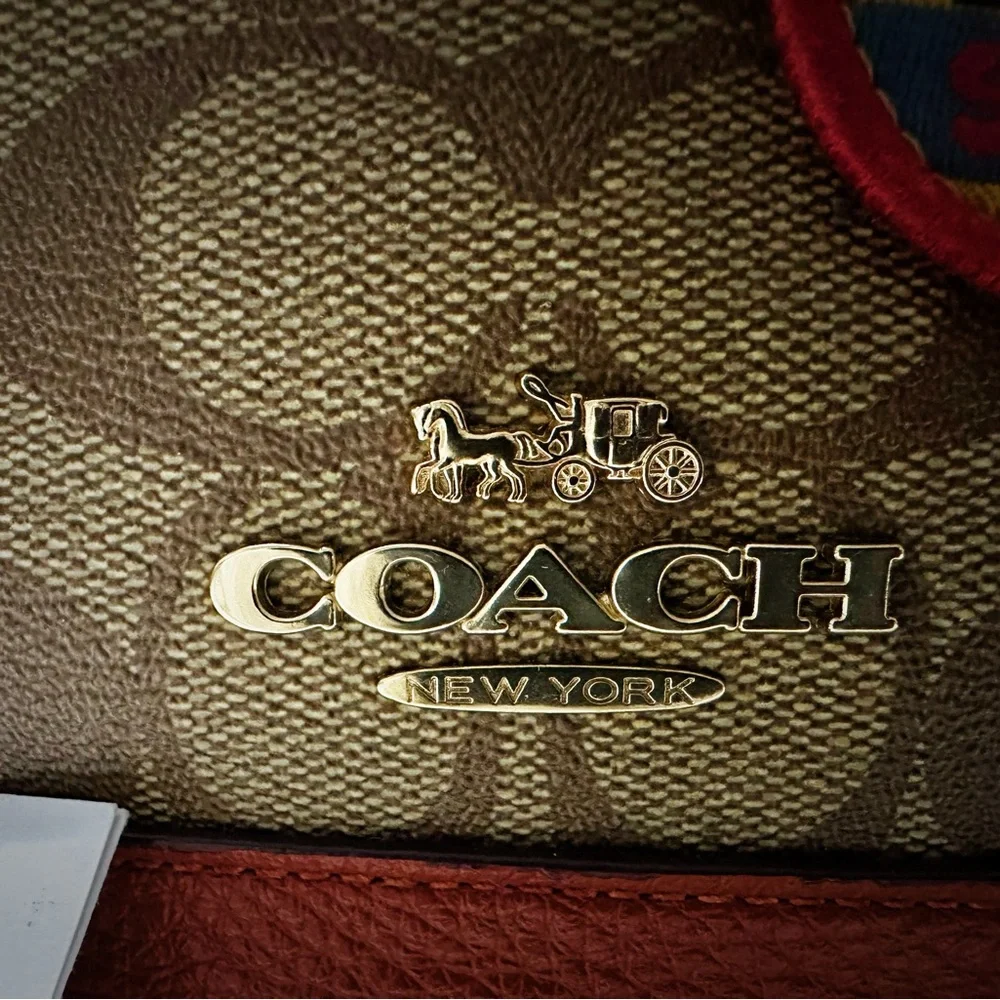 Coach Peanuts Snoopy Backpack Leather Backpack with Cartoon Patches - Picture 11 of 16